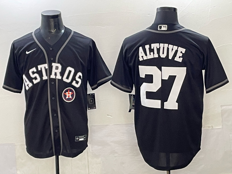 Men Houston Astros #27 Altuve Black Nike 2025 MLB Jersey 004
